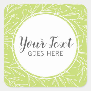 Modern Botanical Leaf Branches Greenery Minimalist Square Sticker