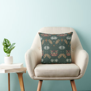 Modern Botanical living art Throw Pillow