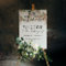 Modern botanical pampas eucalyptus wedding welcome