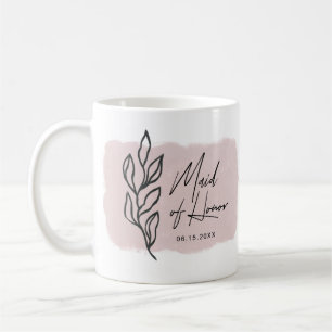 modern botanical pastel Maid of Honour Mug