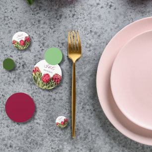 Modern Botanical Pink Protea Floral Wedding Guest  Confetti