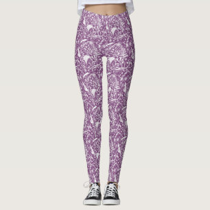 Modern Botanical Purple Leggings
