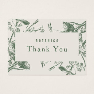 Modern Botanical Sage Cream Floral Thank You Card