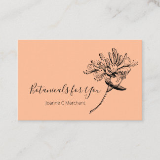 Modern Botanical Script and Honeysuckle UK / Euro Business Card
