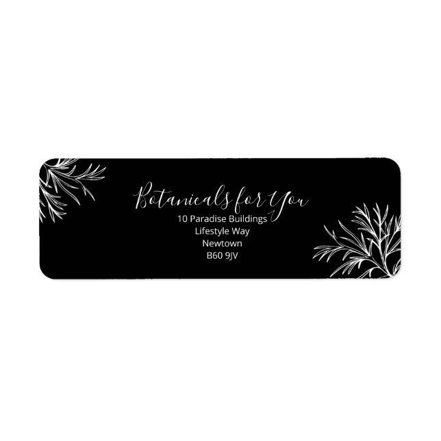 Modern Botanical Script Return Address Label (Front)