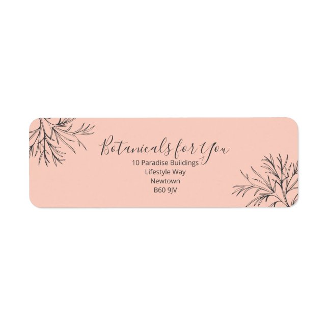Modern Botanical Script Return Address Label (Front)