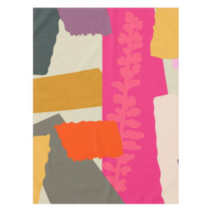 Modern  Botanical Silhouette Artistic Color Blocks Tablecloth