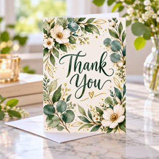 Modern Botanical Thank You Card 