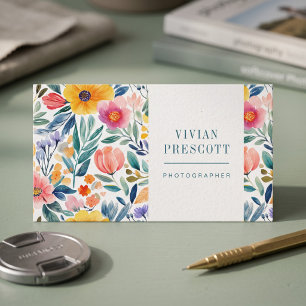 Modern Botanical Watercolor Design Business Card