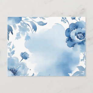 Modern Botanical Watercolor Soft Blue Postcard