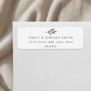 Modern Botanical Wedding Return Address