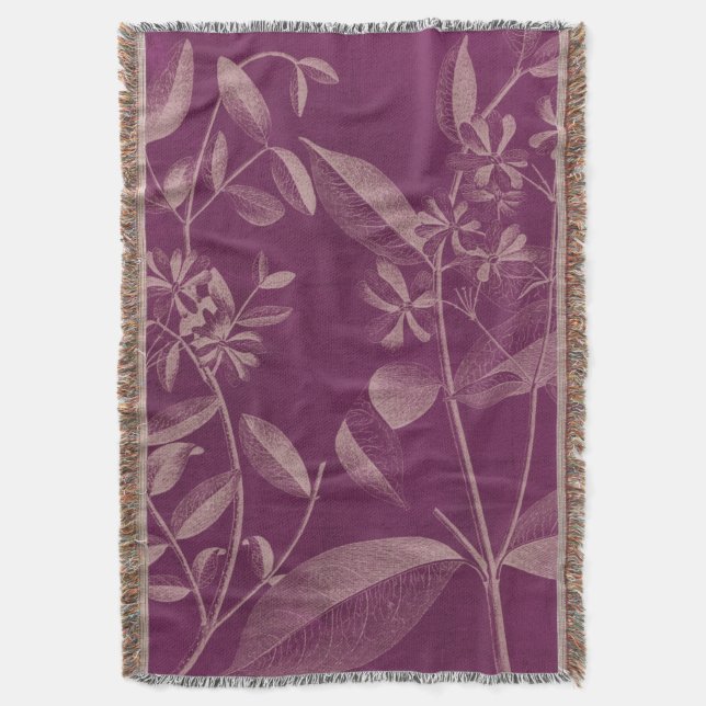 Modern Botany III Throw Blanket (Front Vertical)