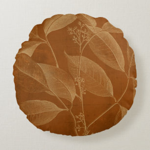 Modern Botany VI Round Pillow