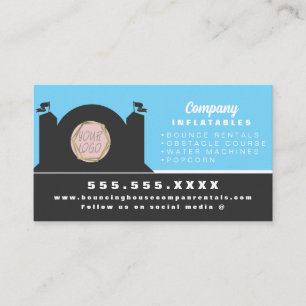 Modern Bouncy House Party Carnival Rentals    Business Card
