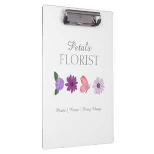 Modern Boutique Florist Business Branding Clipboard
