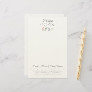  Modern Boutique Florist Business Branding Letter  Stationery