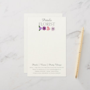  Modern Boutique Florist Business Branding Letter  Stationery