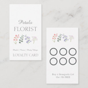  Modern Boutique Florist Business Branding  Loyalty Card