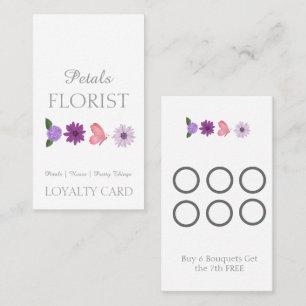  Modern Boutique Florist Business Branding  Loyalty Card