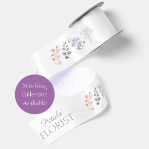 Modern Boutique Florist Business Branding  Satin Ribbon