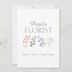  Modern Boutique Florist Business Branding  Thank You Card