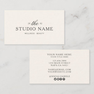 Modern Boutique Wellness Beauty Studio Business Card
