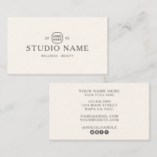 Modern Boutique Wellness Beauty Studio Logo Business Card