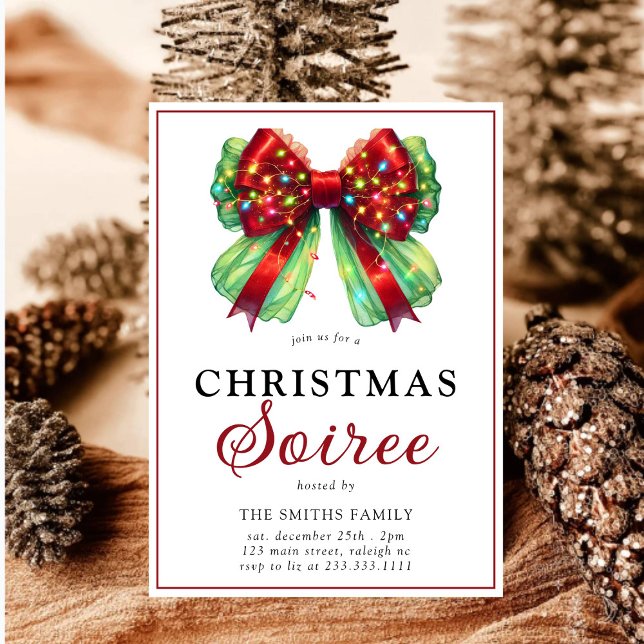 Modern Bow Christmas Lights  Sorie  Holiday Card (Creator Uploaded)