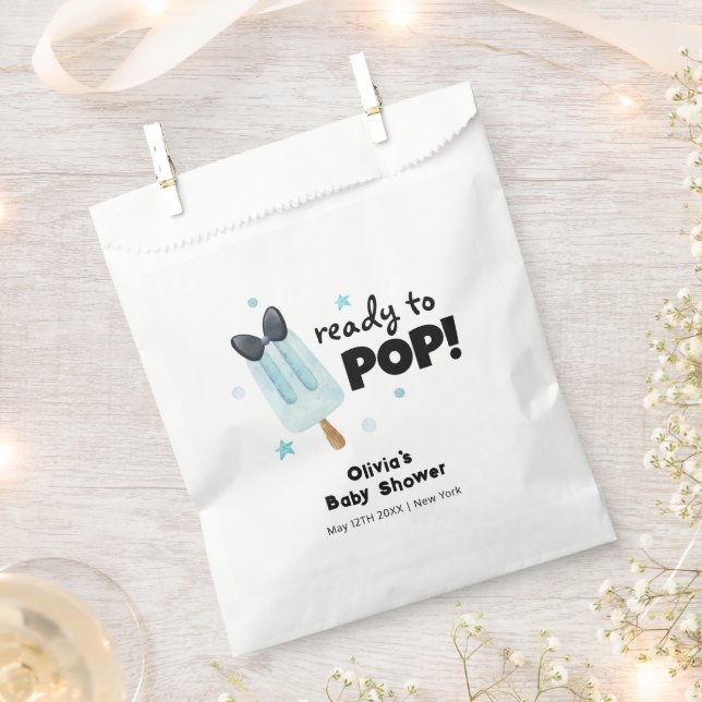 Modern Bow Ice Cream Ready To Pop Baby Shower  Favour Bag (Clipped)