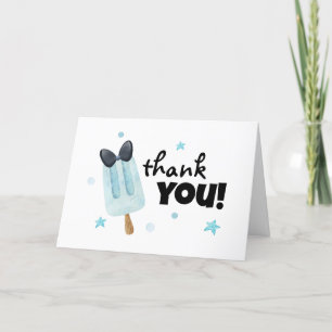 Modern Bow Ice Cream Ready To Pop Baby Shower  Thank You Card