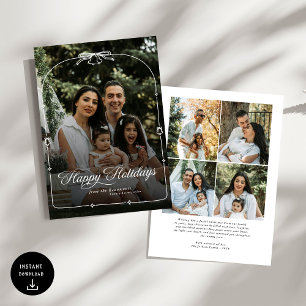 Modern  Bow Merry Christmas Photo Holiday Card
