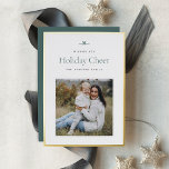 Modern Bow | Simple Minimal Photo Christmas Foil Holiday Card<br><div class="desc">Share holiday greetings with these sweet and simple Christmas photo cards featuring a minimalist layout and a customizable message. Add your favourite square photo on a white background with a luxe gold foil border, and customize your holiday greeting and family signature (shown with "Wishing you Holiday Cheer"). A petite bow...</div>