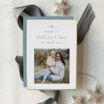 Modern Bow | Simple Minimal Photo Christmas Foil Holiday Card<br><div class="desc">Share holiday greetings with these sweet and simple Christmas photo cards featuring a minimalist layout and a customizable message. Add your favourite square photo on a white background with a luxe gold foil border, and customize your holiday greeting and family signature (shown with "Wishing you Holiday Cheer"). A petite bow...</div>
