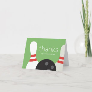 Modern Bowling Birthday Party Thank You Card