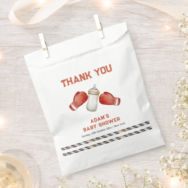 Modern Boxing Little Champion Baby Shower  Favour Bag (Clipped)