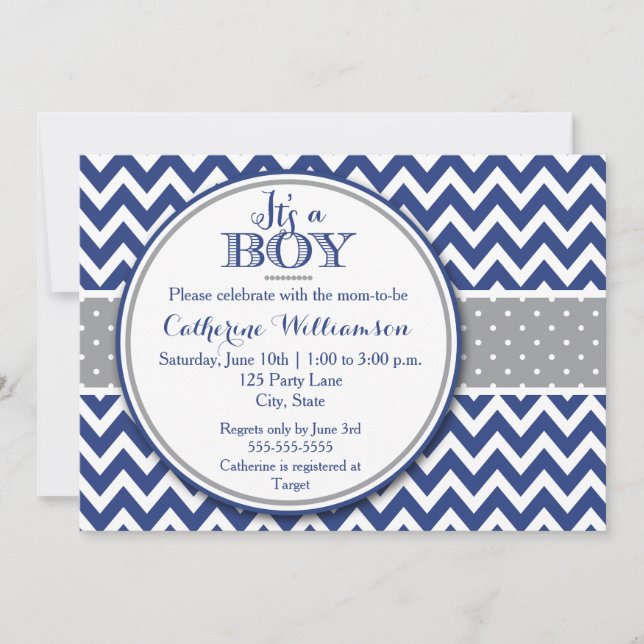 Modern Boy Baby Shower Invitation, It's a Boy Invitation (Front)