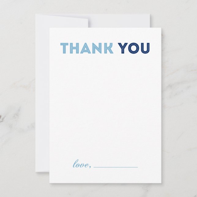 Modern Boy Baby Shower - Thank you note card (Front)