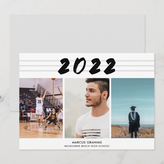 Modern Boy Class of 2022 Photo High School  (Front/Back)