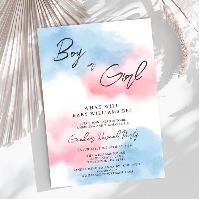 Modern Boy or Girl Gender Reveal Party Invitation (Creator Uploaded)