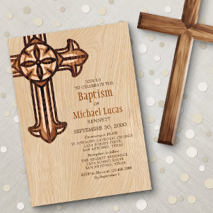 Modern Boys Adults Baptism Invitation