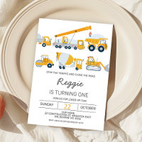 Modern Boys Construction Vehicles Birthday