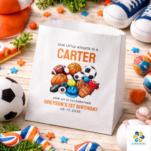Modern Boys Sports Balls All Star 1st Birthday  Favour Bag