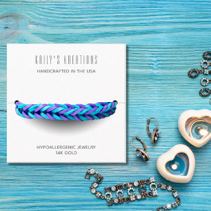 Modern Bracelet Display White Square  Business Card