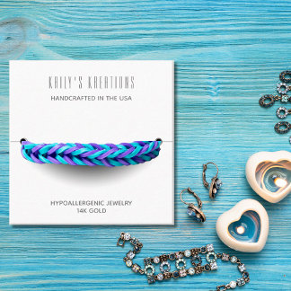 Modern Bracelet Display White Square  Business Card