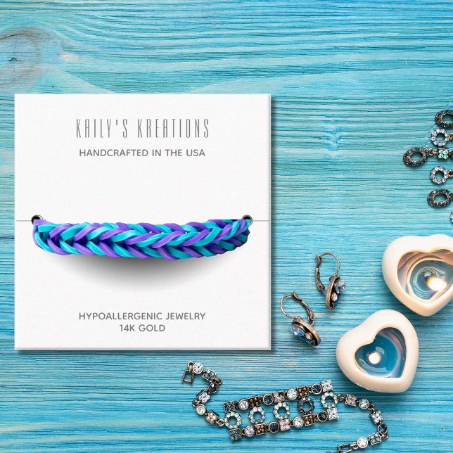 Modern Bracelet Display White Square  Business Card (Creator Uploaded)