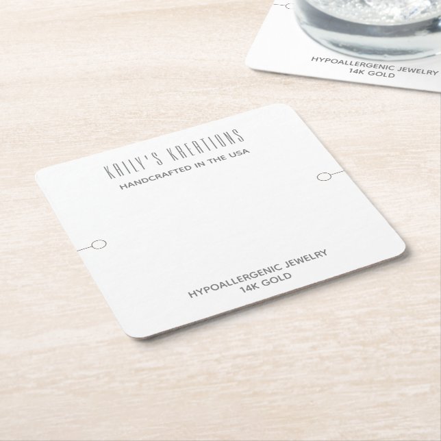 Modern Bracelet Display White  Square Paper Coaster (Angled)