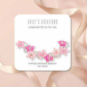Modern Bracelet Display White Square Paper Coaster