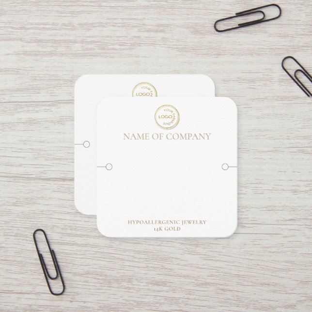 Modern Bracelet Display With QR Code and Logo  Square Business Card (Front/Back In Situ)