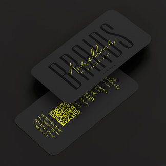 Modern Braid Artist Braider Black Yellow Lime Business Card