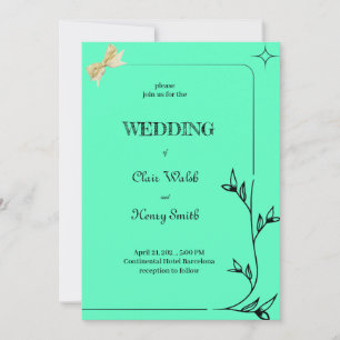 Modern Branch Border Design Invitation